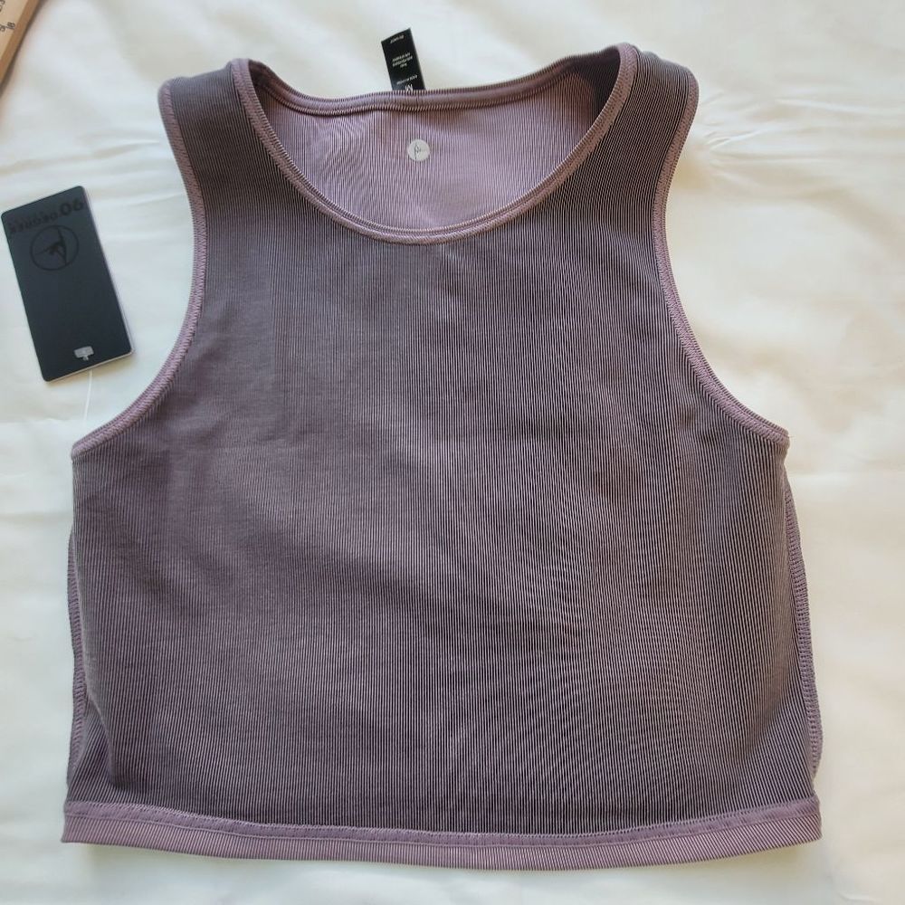 90Ā Degree By Reflex Mauve Ribbed Knit Tank Size M - Picture 6 of 8